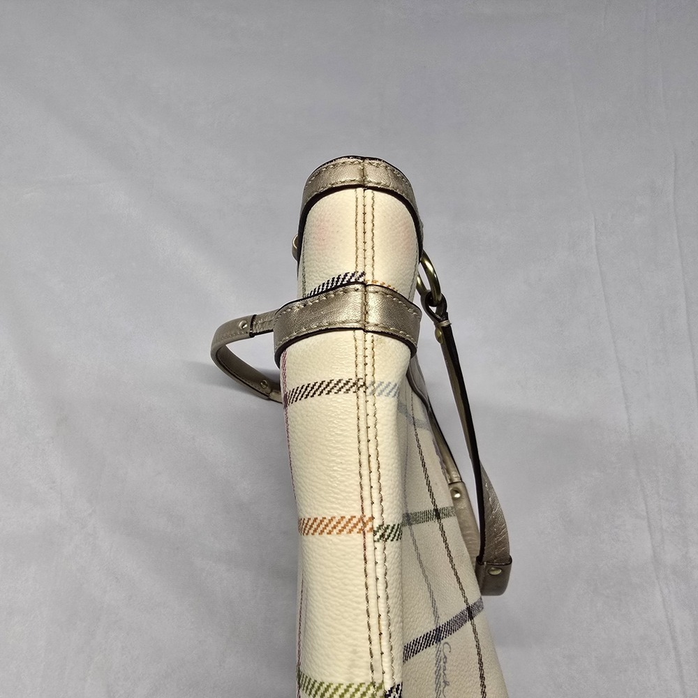 Coach Heritage Plaid Bag Tote Purse brown Stripe 13032 *read* - Picture 11 of 11
